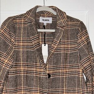 BB Dakota Women's Plaid Blazer - Brown and Cream